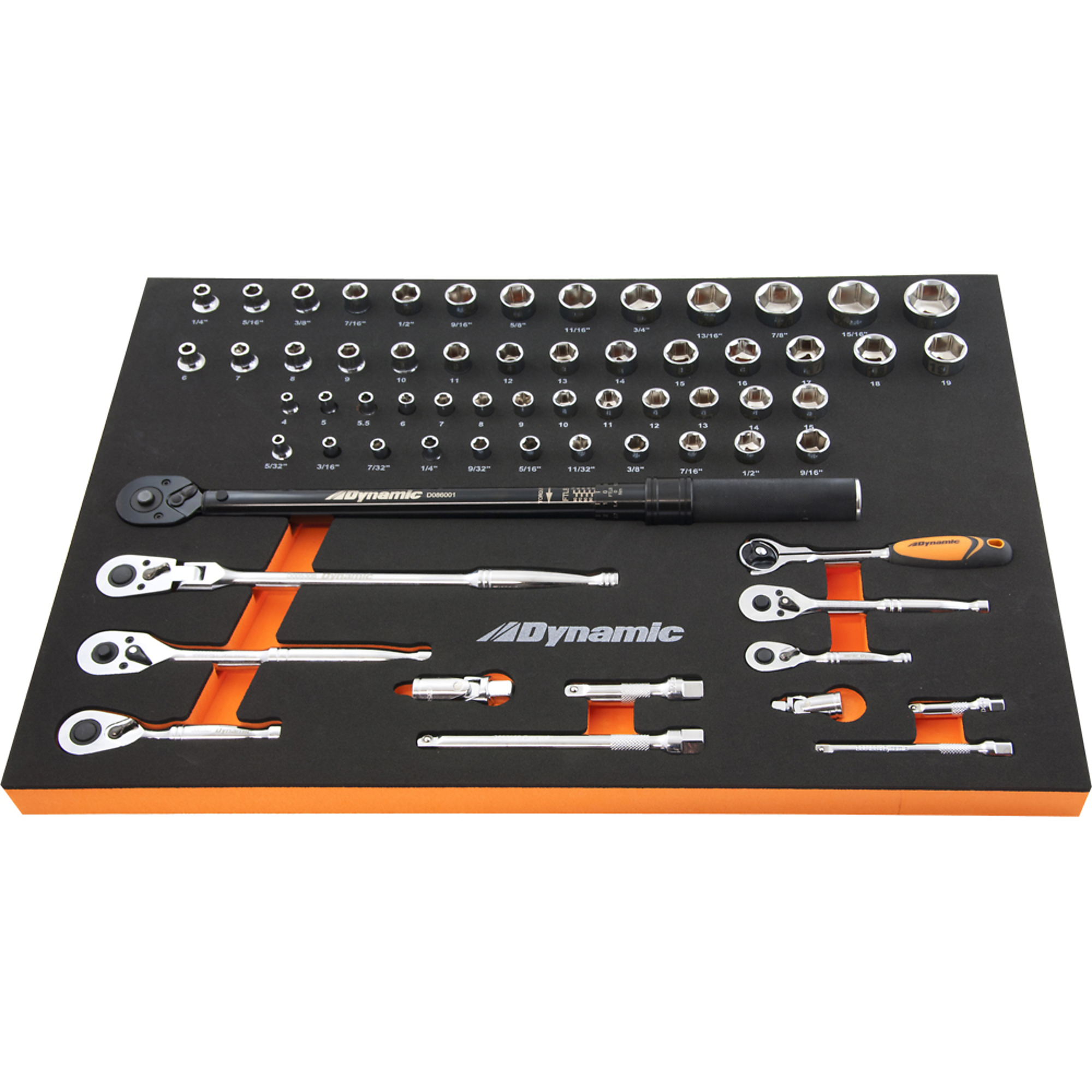 Dynamic Tools, 1/4in., 3/8in. Drive Tool Set, Pieces (qty.) 65 Model# D096004-FT1T
